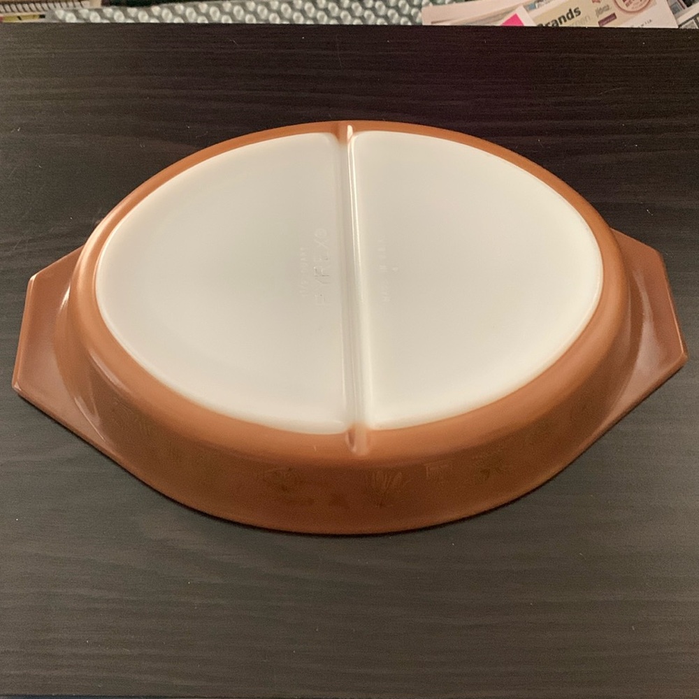 Pyrex Early American Divided Baking Dish